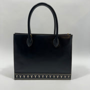 YSL Saint Laurent Y Embossed Navy Two-way Tote Bag