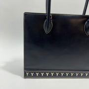 YSL Saint Laurent Y Embossed Navy Two-way Tote Bag