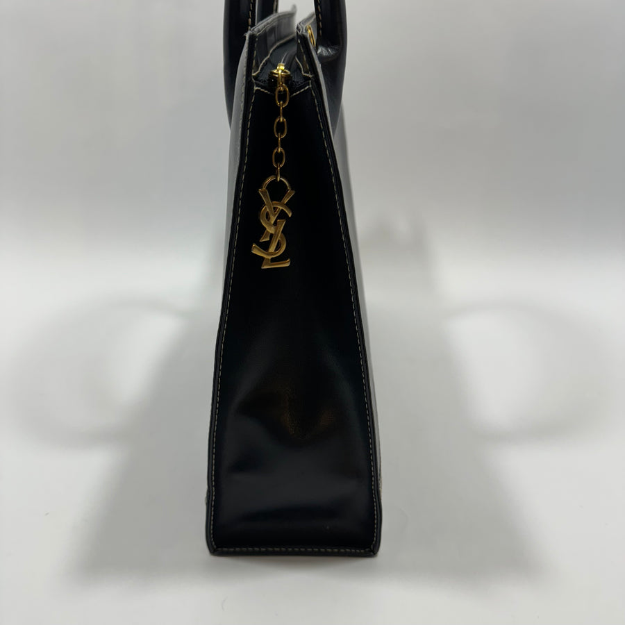 YSL Saint Laurent Y Embossed Navy Two-way Tote Bag