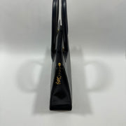 YSL Saint Laurent Y Embossed Navy Two-way Tote Bag