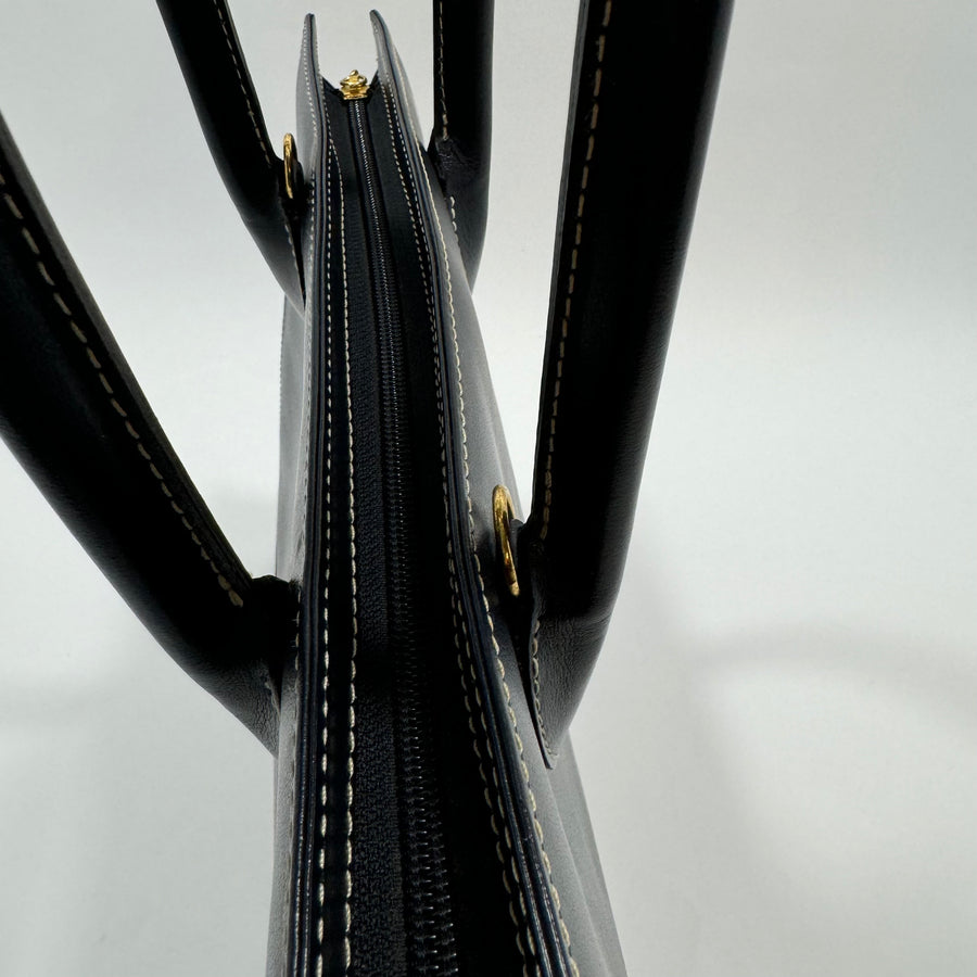 YSL Saint Laurent Y Embossed Navy Two-way Tote Bag