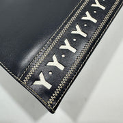 YSL Saint Laurent Y Embossed Navy Two-way Tote Bag