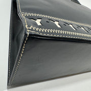 YSL Saint Laurent Y Embossed Navy Two-way Tote Bag