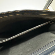 YSL Saint Laurent Y Embossed Navy Two-way Tote Bag