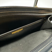 YSL Saint Laurent Y Embossed Navy Two-way Tote Bag