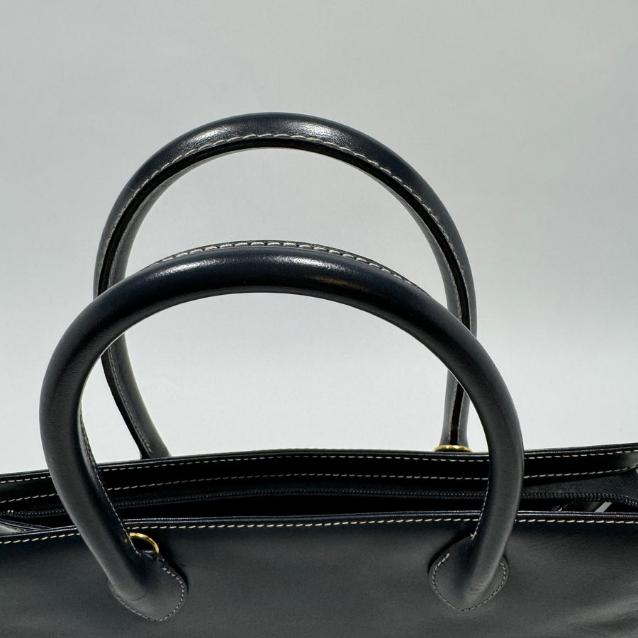 YSL Saint Laurent Y Embossed Navy Two-way Tote Bag