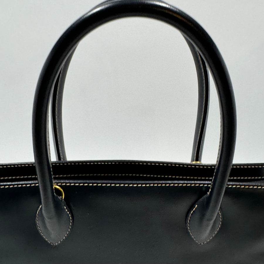 YSL Saint Laurent Y Embossed Navy Two-way Tote Bag