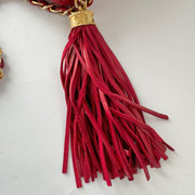 Chanel Vintage Diamond CC Barrel Bag Quilted Mini Red