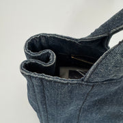 PRADA Denim Canapa Logo Tote Bleu