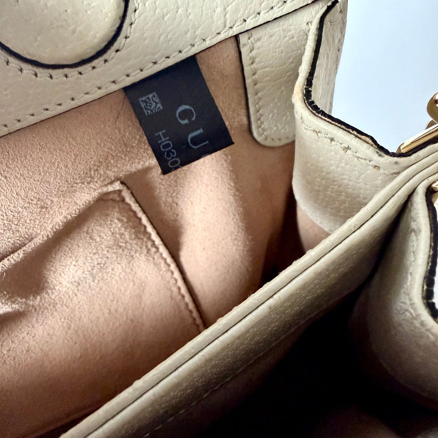 GUCCI GG Ophidia Small Shoulder Bag, Mystic White (Cream) Calfskin Leather