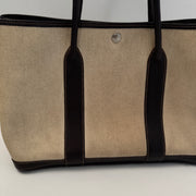 HERMES Toile Buffle Gala Garden Party Tote 36 MM Marron Fonce