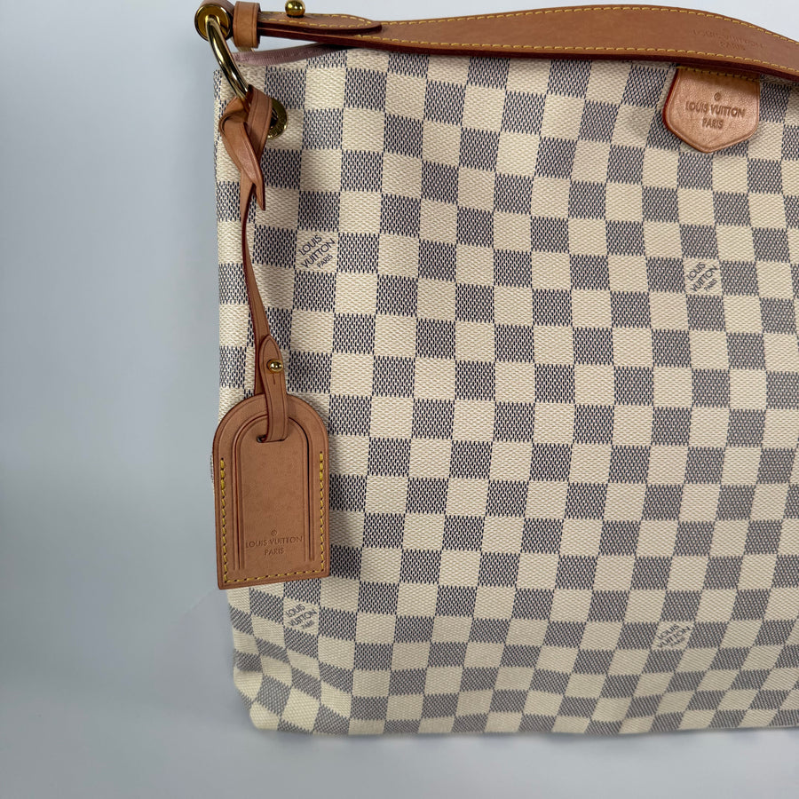 LOUIS VUITTON Damier Azur Graceful MM Rose Ballerine