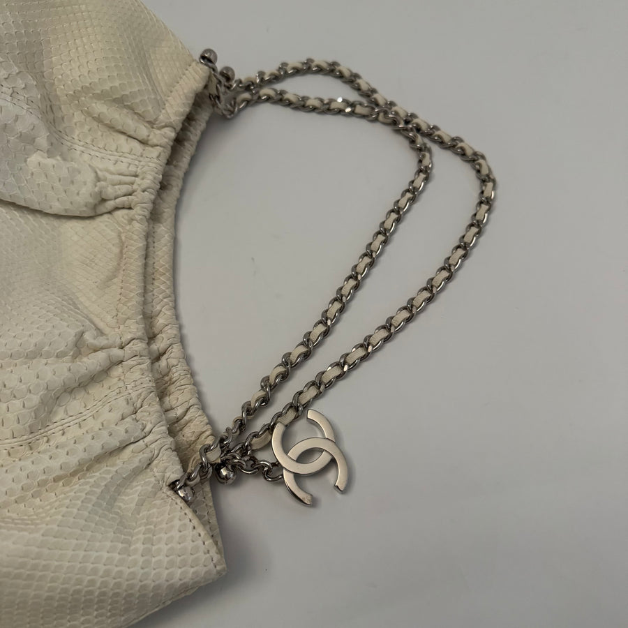 CHANEL Python Croissant Bag Ivory