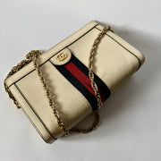 GUCCI GG Ophidia Small Shoulder Bag, Mystic White (Cream) Calfskin Leather