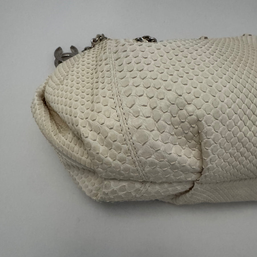 CHANEL Python Croissant Bag Ivory