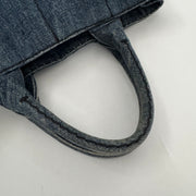PRADA Denim Canapa Logo Tote Bleu