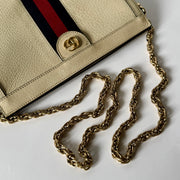 GUCCI GG Ophidia Small Shoulder Bag, Mystic White (Cream) Calfskin Leather