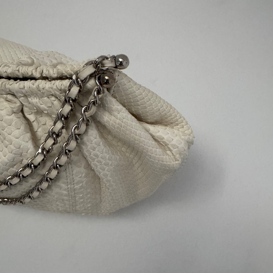 CHANEL Python Croissant Bag Ivory