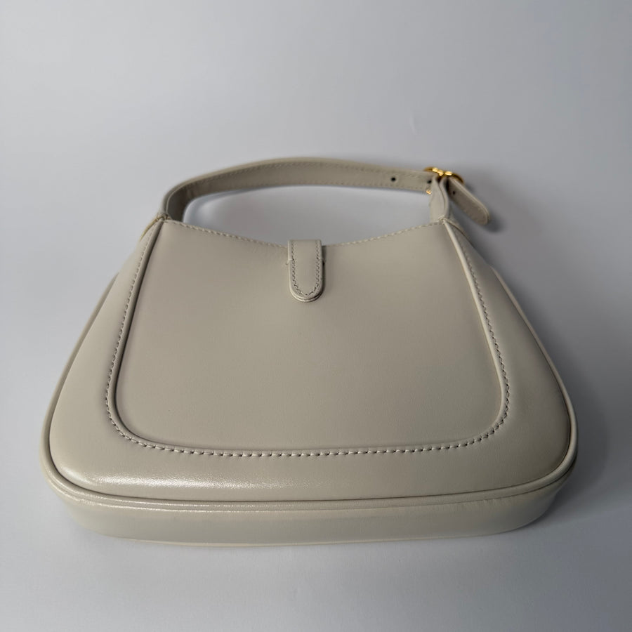 GUCCI White Smooth Leather Jackie 1961 Mini Shoulder Bag
