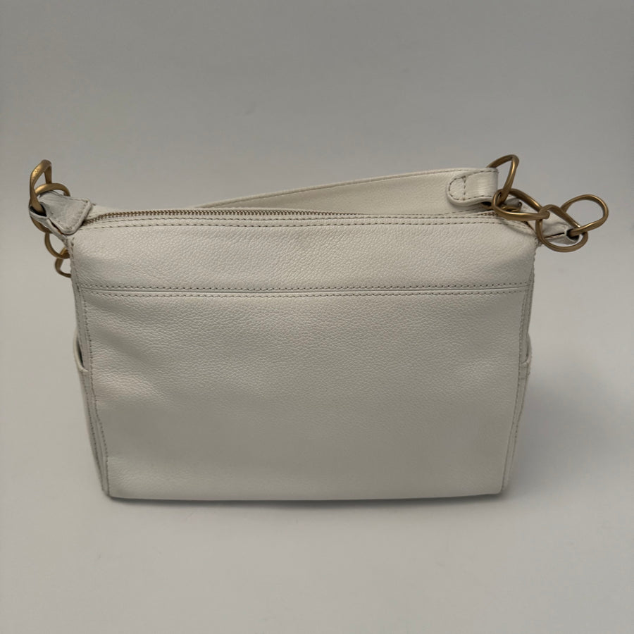 CHANEL Calfskin Timeless CC Shoulder Bag, White