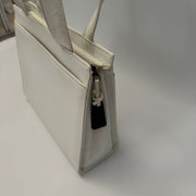 Chanel Vintage CC Lock Tote Caviar Medium White Leather