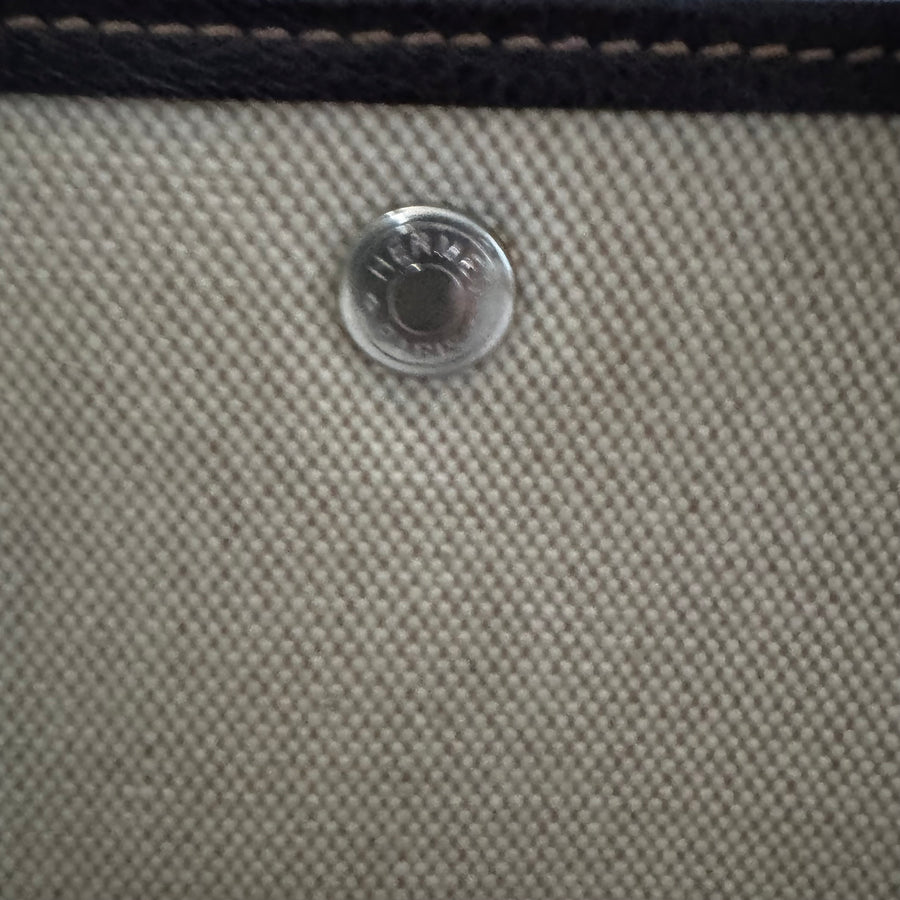 HERMES Toile Buffle Gala Garden Party Tote 36 MM Marron Fonce