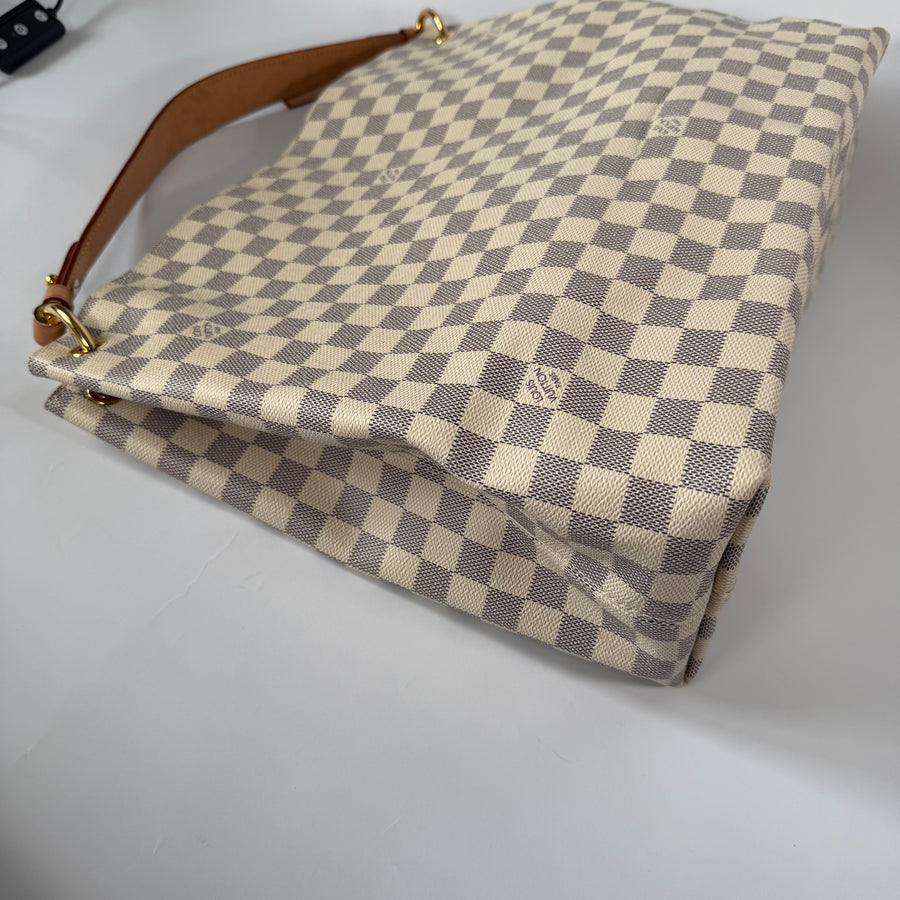 LOUIS VUITTON Damier Azur Graceful MM Rose Ballerine