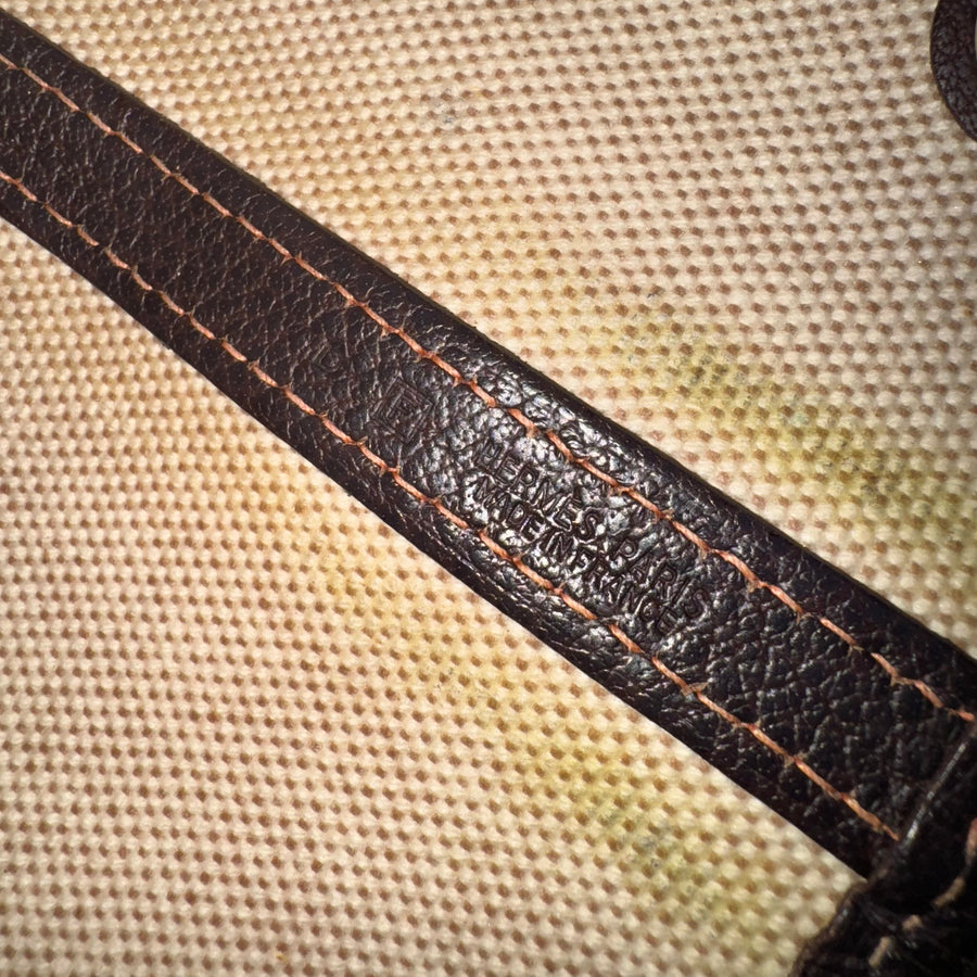 HERMES Toile Buffle Gala Garden Party Tote 36 MM Marron Fonce