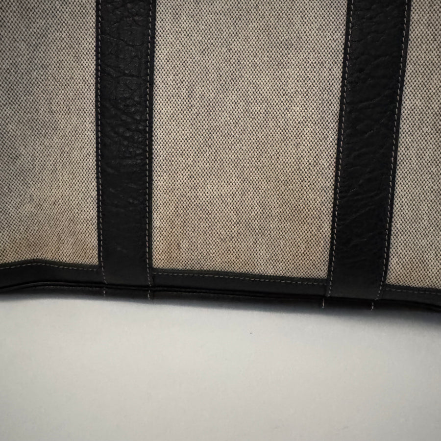 HERMES Toile Negonda Garden Party 36 MM Tote Black Ecru
