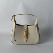 GUCCI White Smooth Leather Jackie 1961 Mini Shoulder Bag