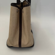HERMES Toile Buffle Gala Garden Party Tote 36 MM Marron Fonce