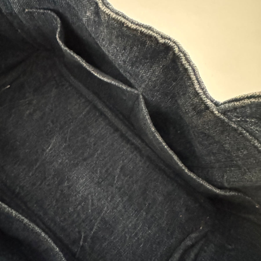 PRADA Denim Canapa Logo Tote Bleu