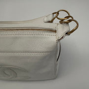 CHANEL Calfskin Timeless CC Shoulder Bag, White