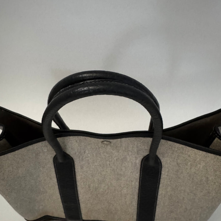 HERMES Toile Negonda Garden Party 36 MM Tote Black Ecru