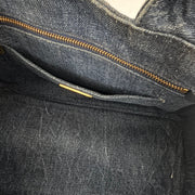 PRADA Denim Canapa Logo Tote Bleu