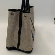 HERMES Toile Negonda Garden Party 36 MM Tote Black Ecru