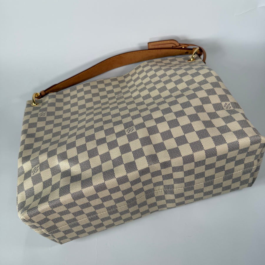 LOUIS VUITTON Damier Azur Graceful MM Rose Ballerine