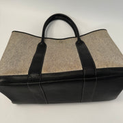 HERMES Toile Negonda Garden Party 36 MM Tote Black Ecru