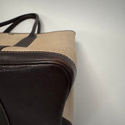 HERMES Toile Buffle Gala Garden Party Tote 36 MM Marron Fonce