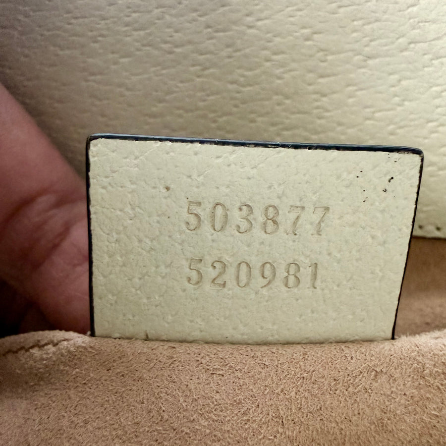 GUCCI GG Ophidia Small Shoulder Bag, Mystic White (Cream) Calfskin Leather