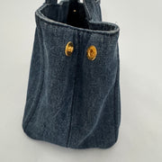 PRADA Denim Canapa Logo Tote Bleu