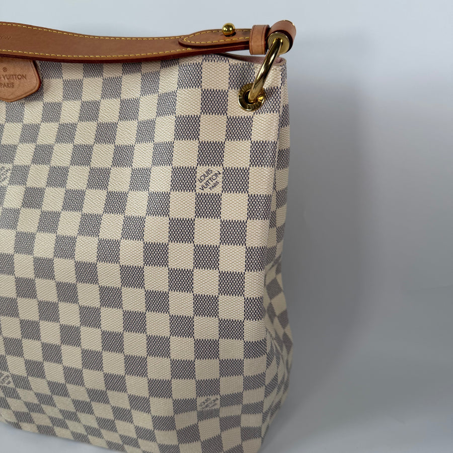 LOUIS VUITTON Damier Azur Graceful MM Rose Ballerine
