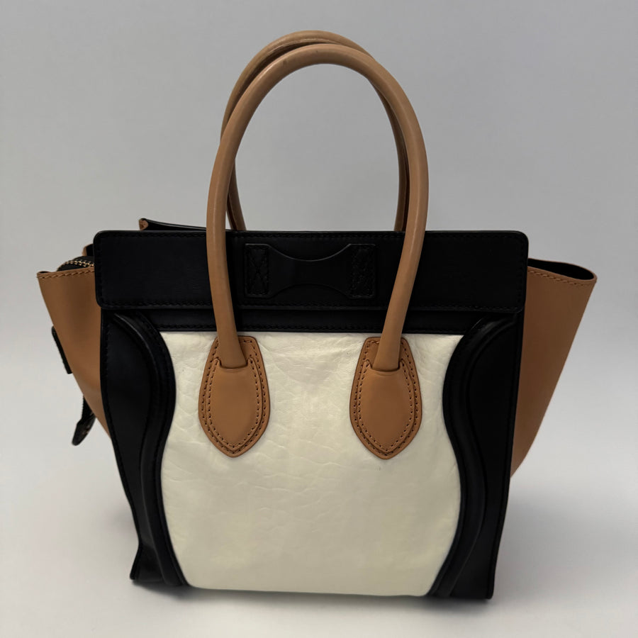 CELINE  Micro Tricolor Calfskin Luggage Tote