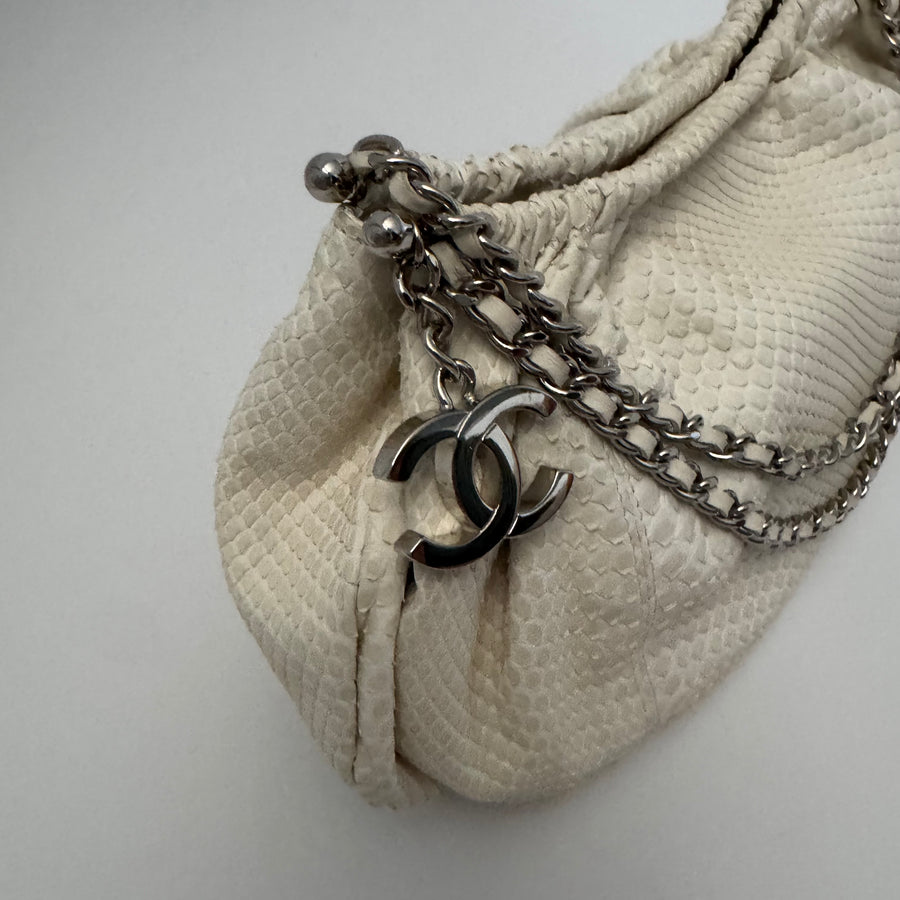 CHANEL Python Croissant Bag Ivory