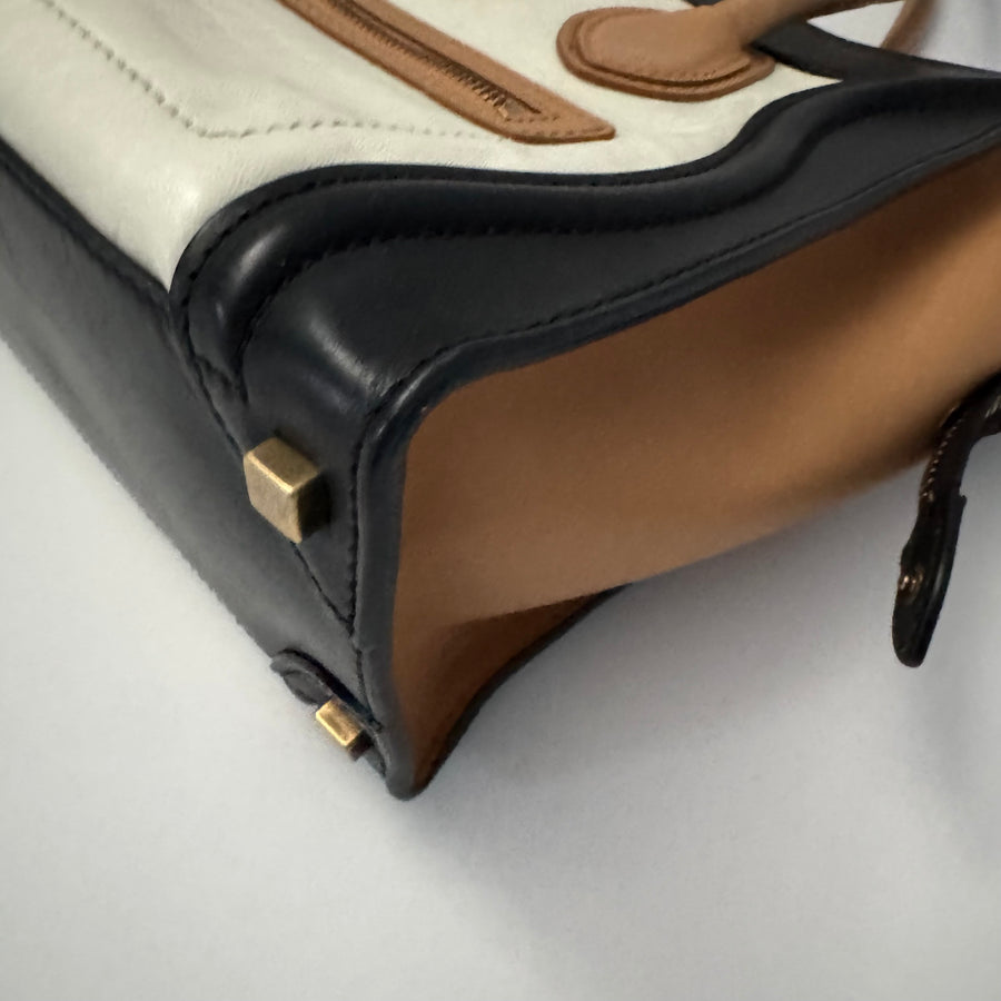 CELINE  Micro Tricolor Calfskin Luggage Tote
