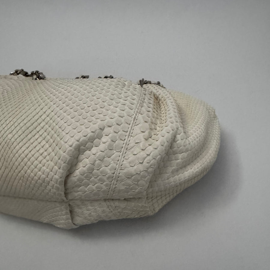 CHANEL Python Croissant Bag Ivory
