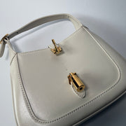GUCCI White Smooth Leather Jackie 1961 Mini Shoulder Bag