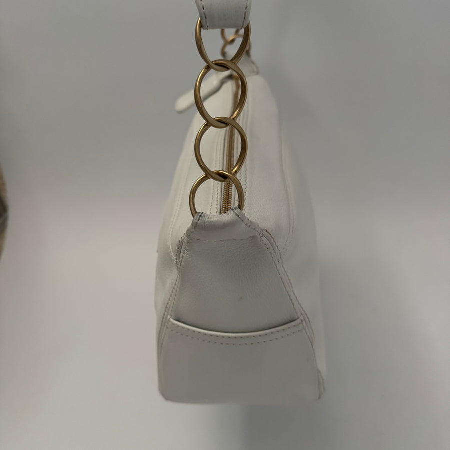 CHANEL Calfskin Timeless CC Shoulder Bag, White