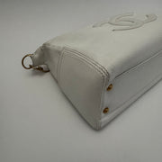 CHANEL Calfskin Timeless CC Shoulder Bag, White