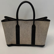 HERMES Toile Negonda Garden Party 36 MM Tote Black Ecru